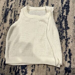 Cream Knit Sleeveless Sweater